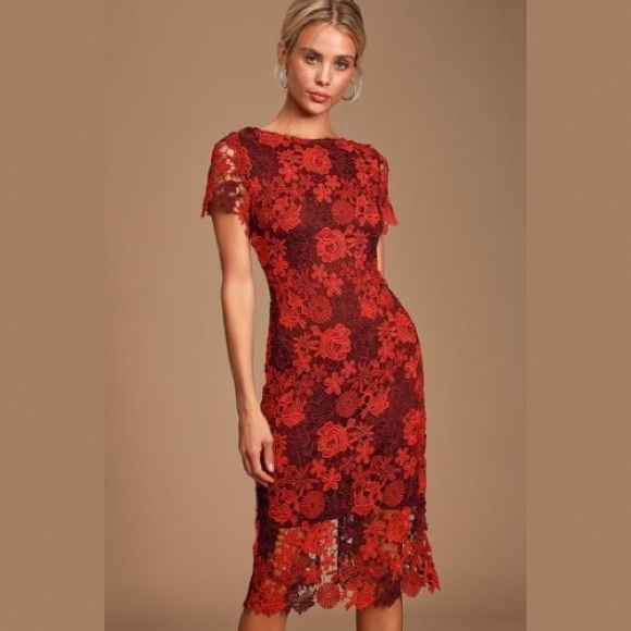 Lulus Dresses & Skirts - Lulu’s Gillian crochet lace floral midi dress